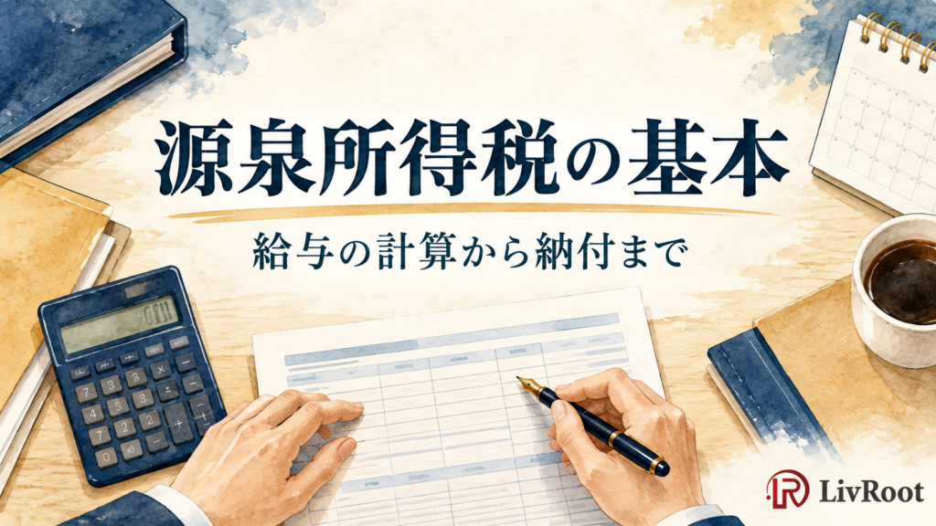 源泉所得税の基本。給与の計算から納付まで
