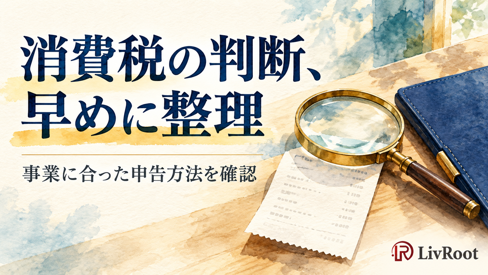 消費税の判断、早めに整理。事業に合った申告方法を確認