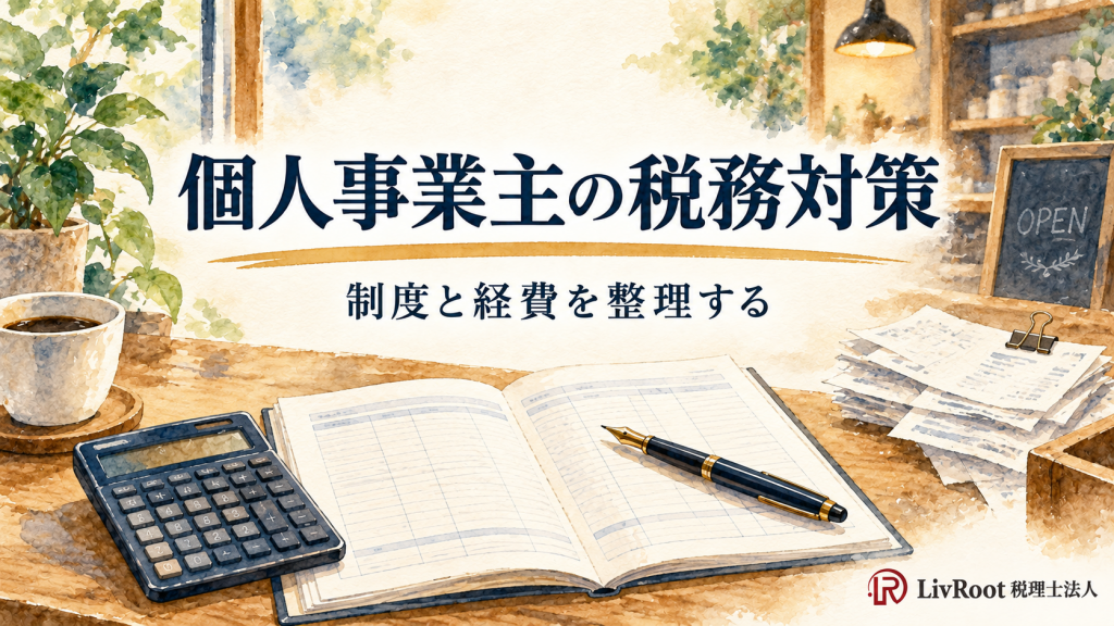 個人事業主の税務対策。制度と経費を整理する